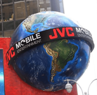 JVC Billboard with Giant Globe at Times Square, New York
