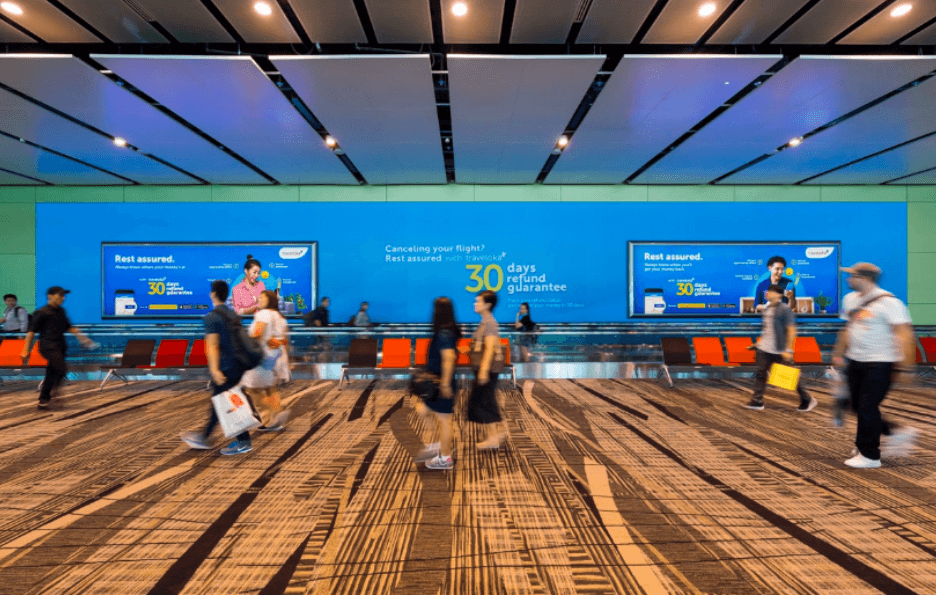 Traveloka billboard at Singapore Changi Airport