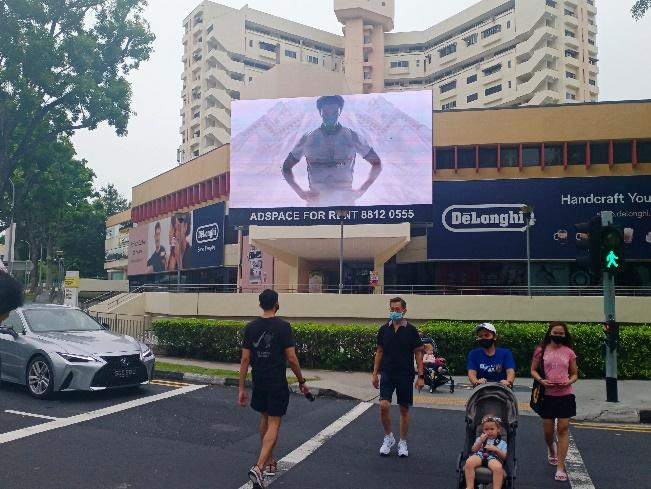 The Perfect Media (date). Billboard for Adidas World Cup 2018. Located at Queensway Shopping Centre, Singapore.