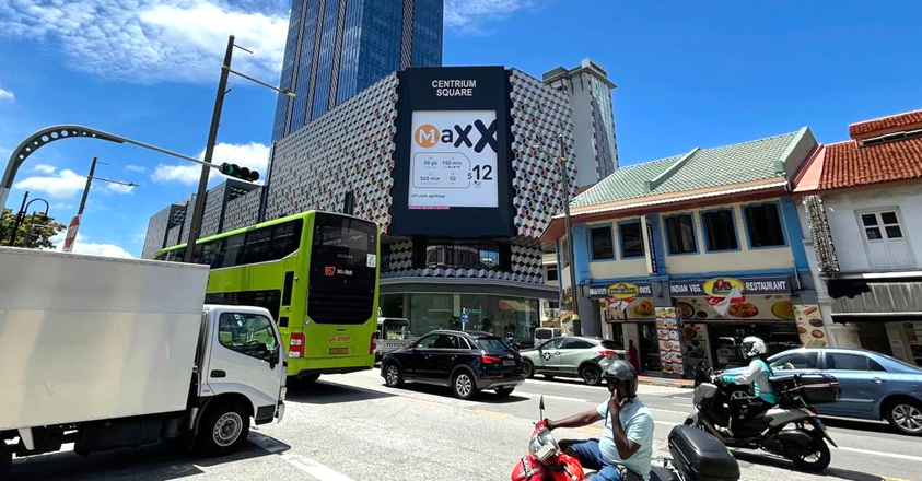 M1 Rebranding with Static Out-of-Home Billboard at Centurium Square, Singapore