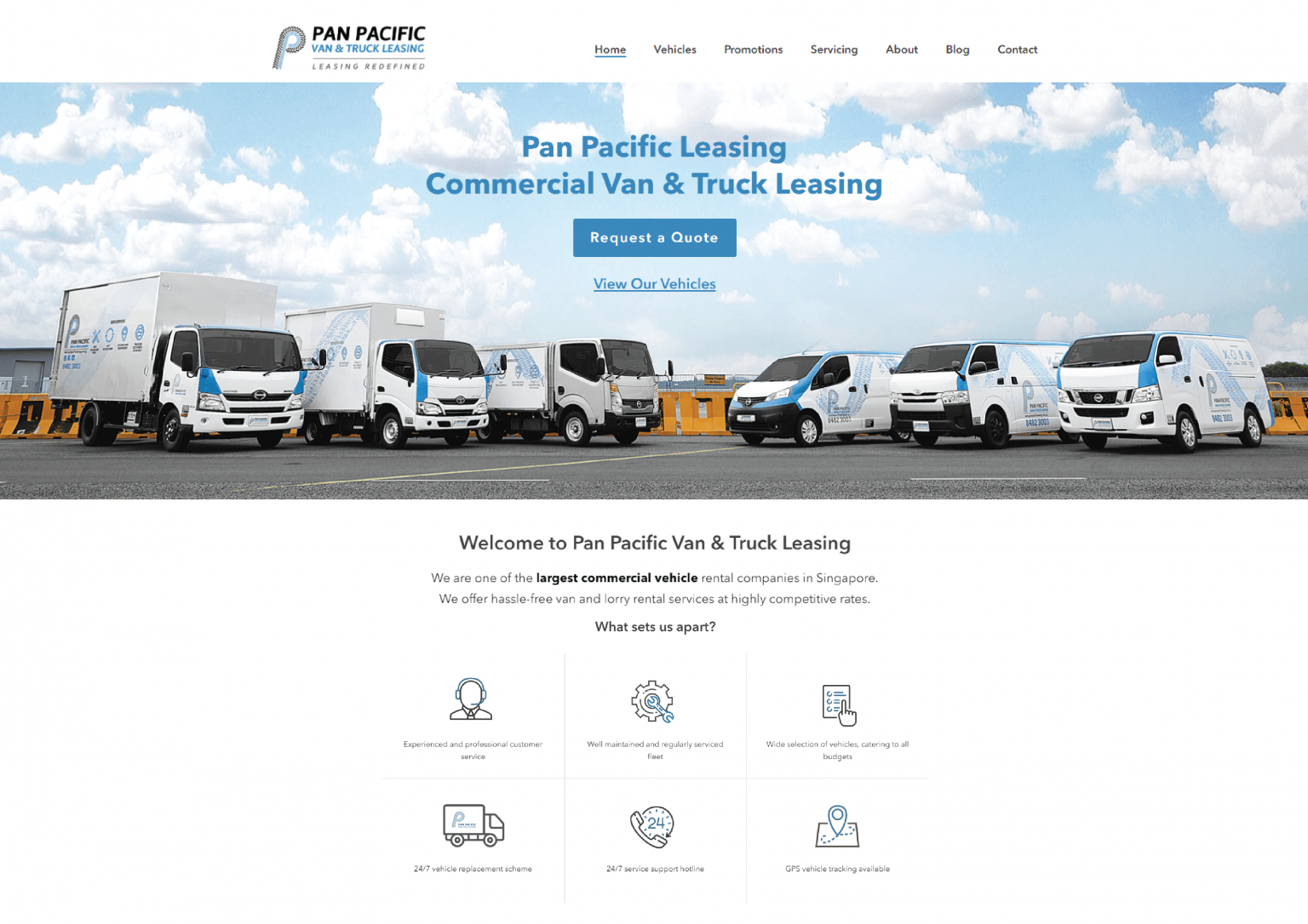 Pan Pacific Van & Truck Leasing Advertisement At The Ideal Location