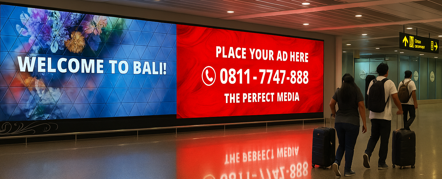 Illustration LED Screen I Gusti Ngurah Rai international Airport_Bali_Indonesia_Creative_DOOH_Outdoor_2025