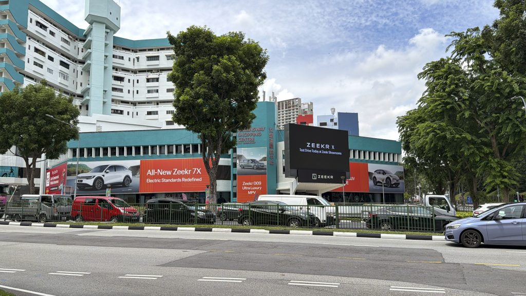 ZEEKR LED screen advertising at Queensway Shopping Centre Alexandra Road Singapore by The Perfect Media